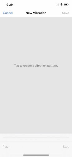 Mensaje saliente de Iphone Crear nueva vibración