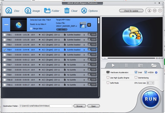 Copie y digitalice DVD rápidamente con Winx Dvd Ripper Titles