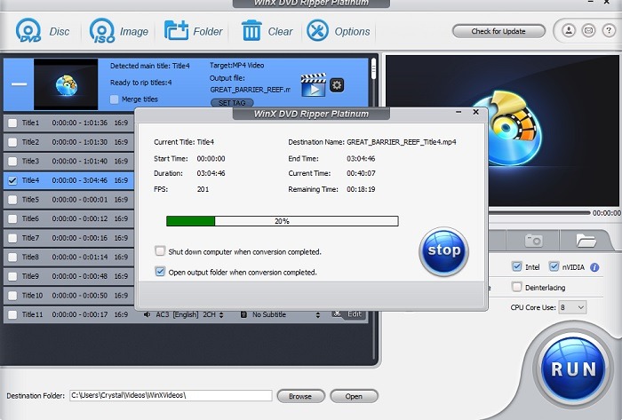 Copie y digitalice DVD rápidamente con los resultados de Winx Dvd Ripper