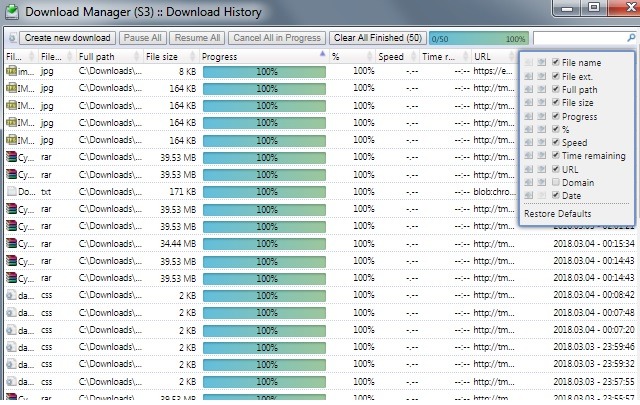 Administrador de descargas S3