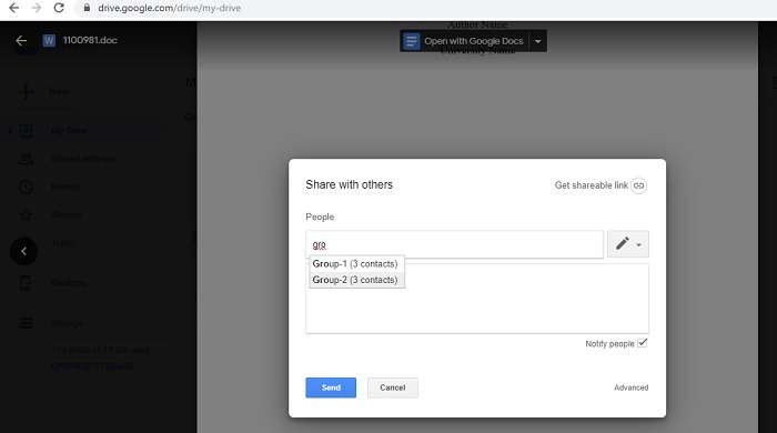 Compartir documentos de Google Drive con grupos de Gmail en etiquetas