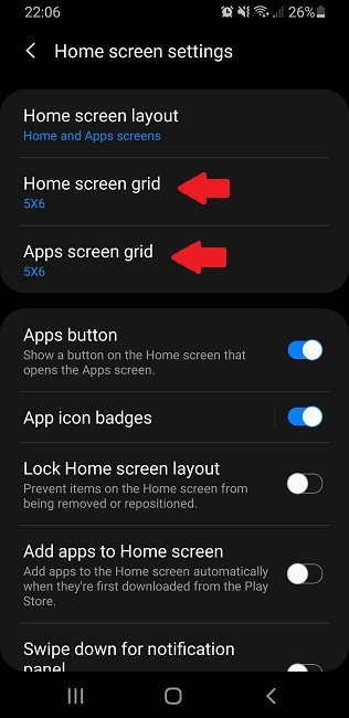 Cómo cambiar el tamaño del icono de la aplicación Samsung Home Apps Screen Grid