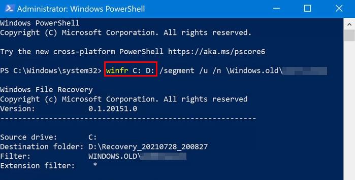 Papelera de reciclaje Comando Powershell