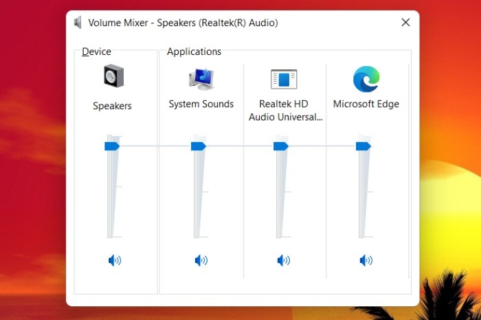 Mezclador de volumen clásico de Windows 11