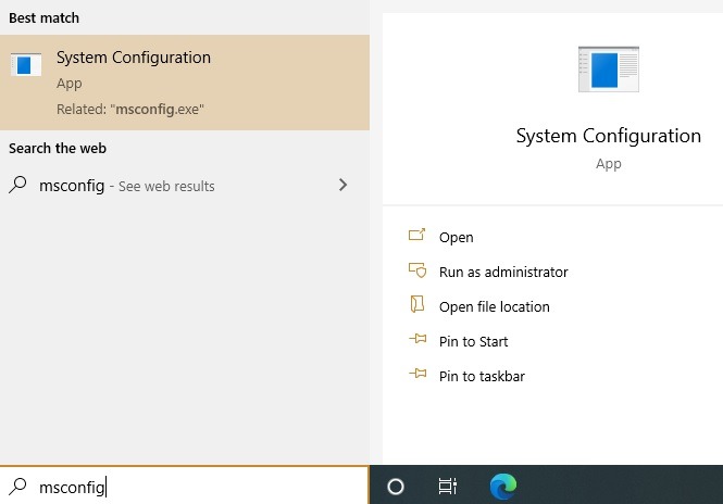 Menú Inicio de Windows Slowboot Msconfig