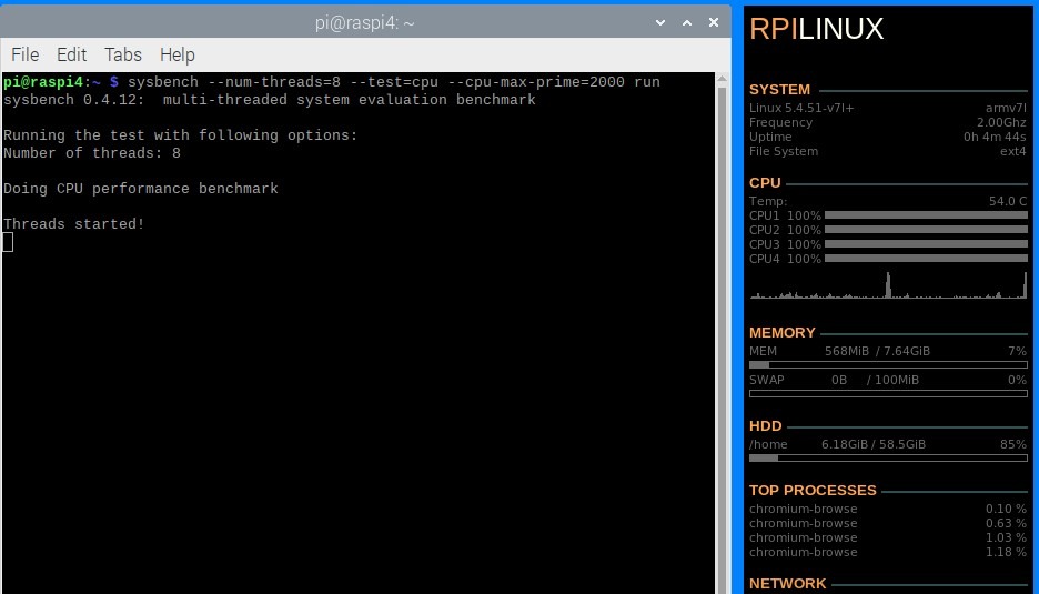 Raspberry Pi 4 Desktop Overclocking Stress Test 07