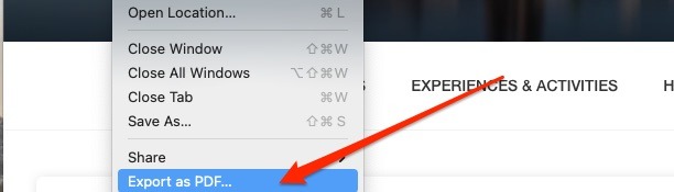 Mac Exportar página web como PDF