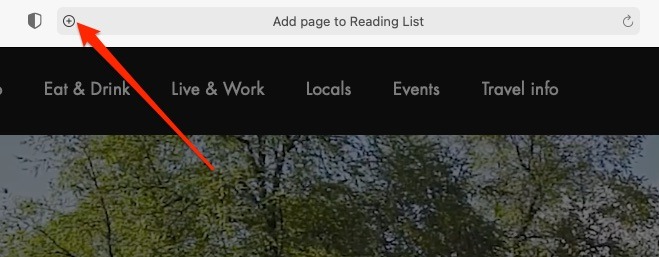 Mac Agregar sitio web a la lista de lectura
