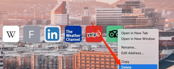 Eliminar página favorita Mac