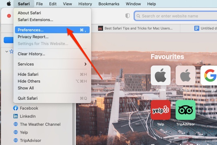 Preferencias de Safari en Mac