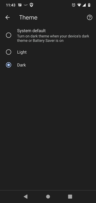 Habilitar modo oscuro Chrome Android