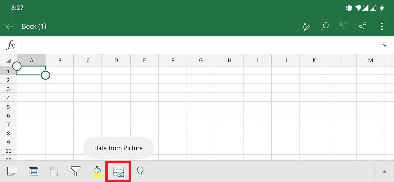 Insertar datos de la imagen Datos de Android de Excel de la imagen