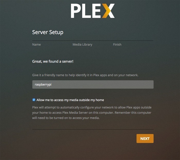 Servidor Raspberry Pi Plex Servidor encontrado