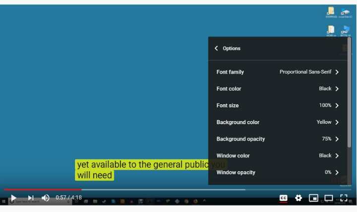 Activar subtítulos de YouTube Estilos de subtítulos para PC