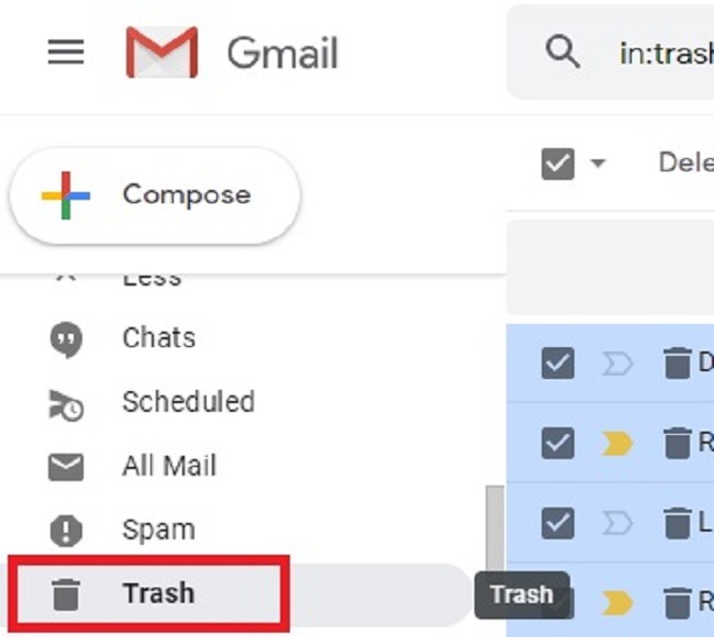 Marque todos los correos electrónicos no leídos como leídos en Gmail y elimínelos de la papelera