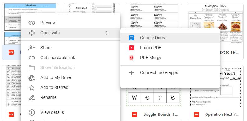 Limpiar Google Storage Abrir con Google Docs