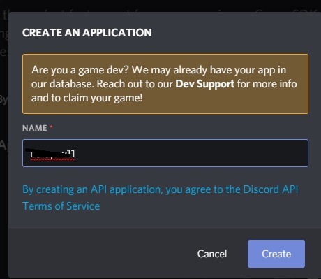 Crear Discord Bot Nueva aplicación Ingresar nombre 1