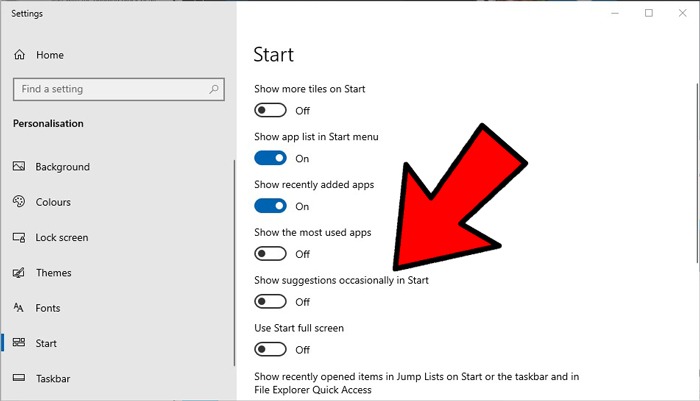 Eliminar Bloatware Windows 10 Mostrar sugerencias