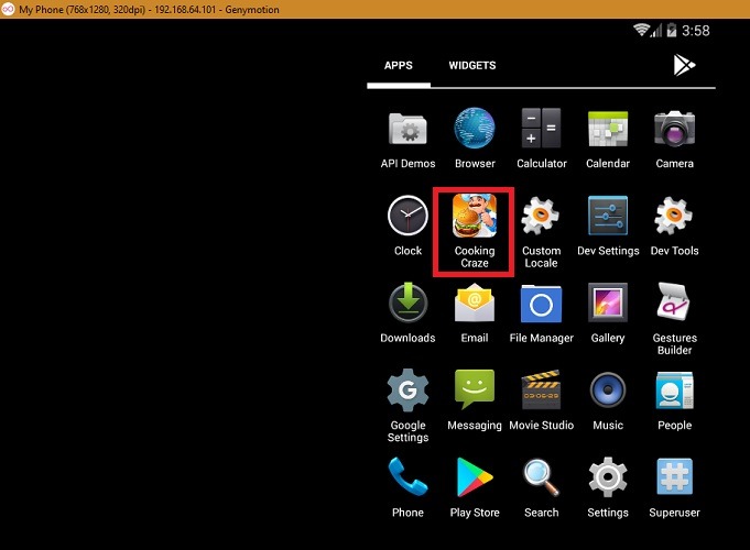 Aplicación Genymotion Win10 instalada 1