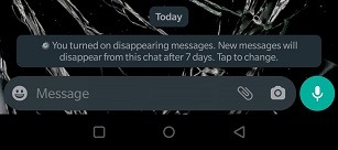 Cómo enviar mensajes que desaparecen Android Whatsapp Opción activada