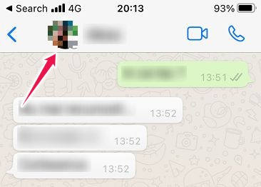 Cómo enviar mensajes que desaparecen Ios Whatsapp Tap Profile Pic Chat