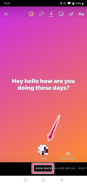 Cómo enviar mensajes que desaparecen Android Instagram Ver una vez