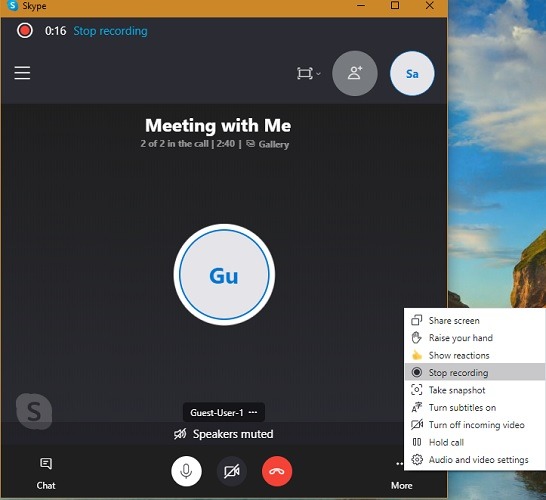 Skype Reunirse ahora Empezar a grabar