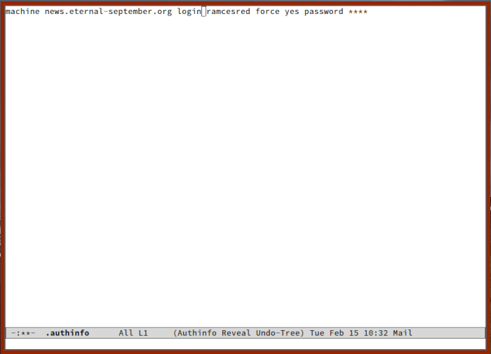 Gnus Reader 07 Emacs Información de autenticación