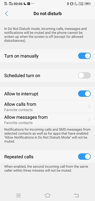 Administrar notificaciones Android No molestar