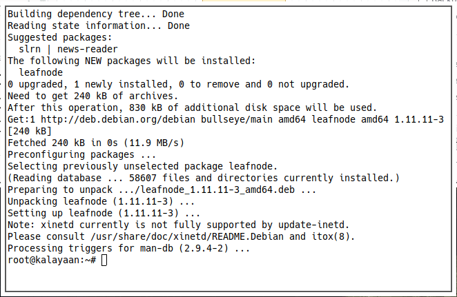 Leafnode 04 Instalar Leafnode