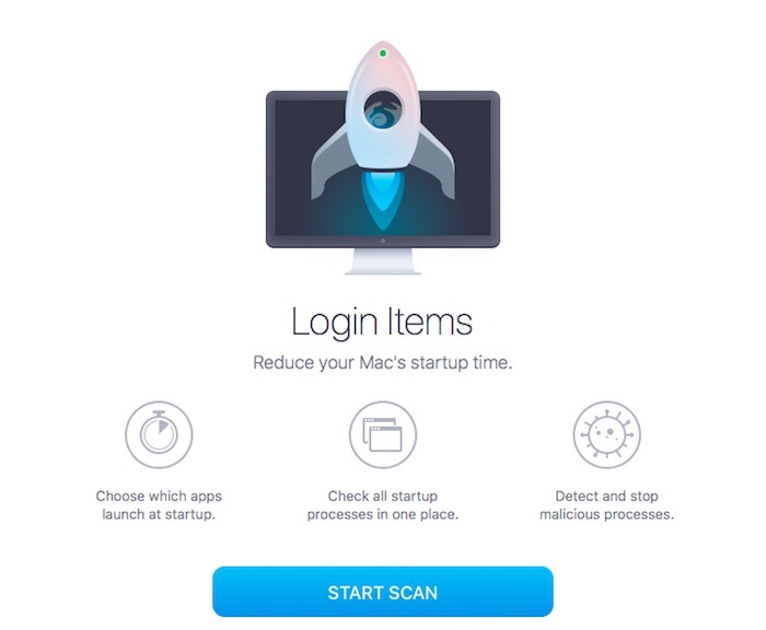 Elementos de inicio de sesión de Mackeeper