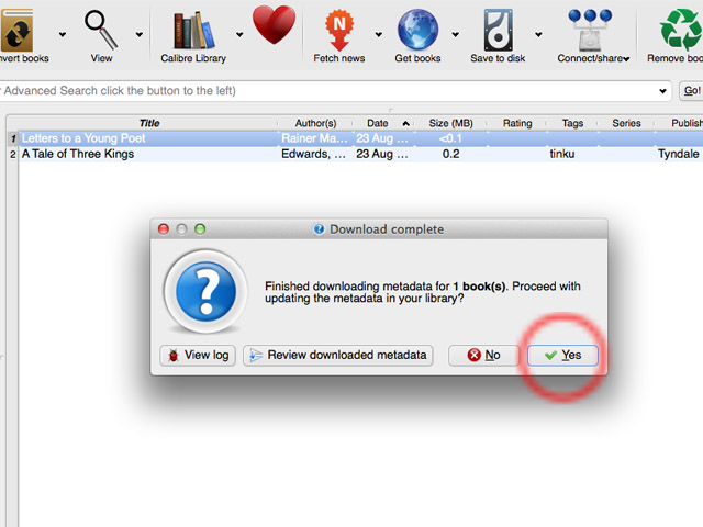 Calibre-addbookdownloadyes