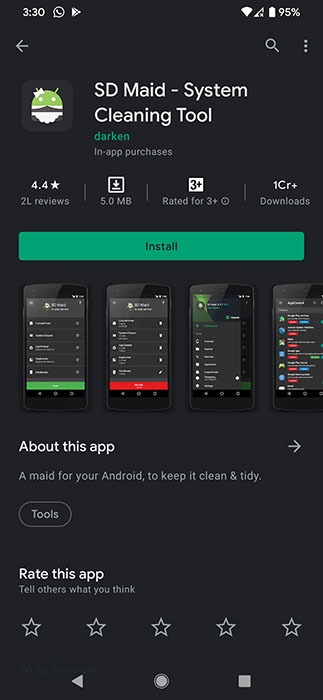 Liberar espacio de almacenamiento Android Sdmaid