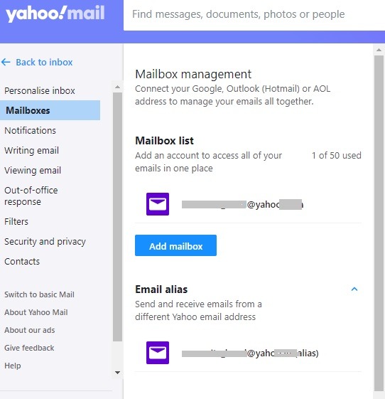 Todas las cuentas Buzones de correo electrónico de Yahoo