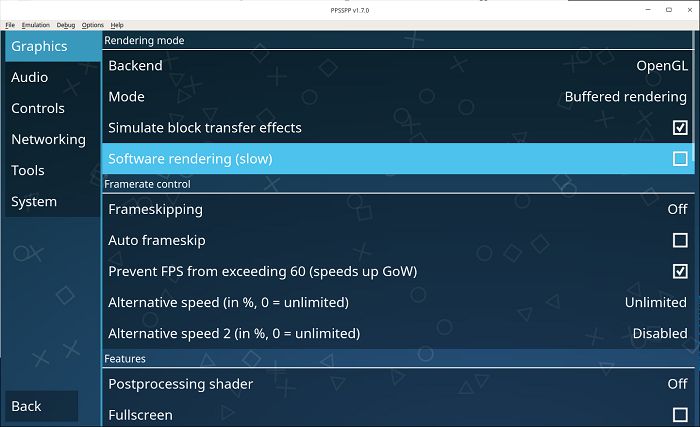 Ppsspp Psp en la representación del software Deepin Linux