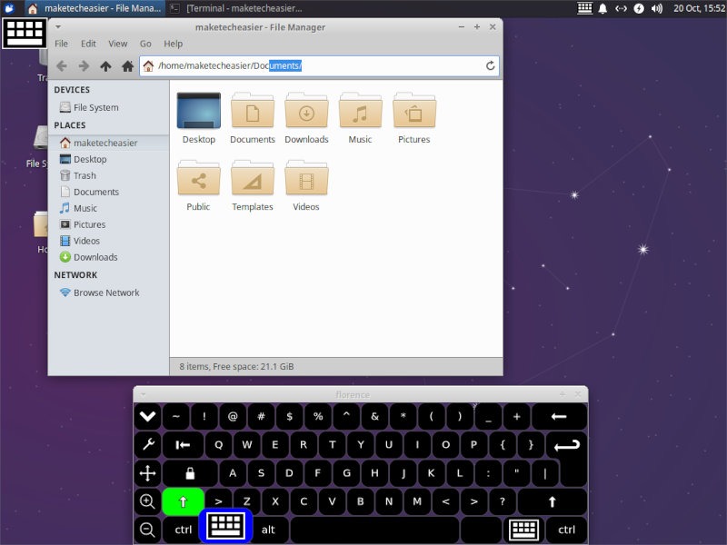 Teclado en pantalla Linux Xfce