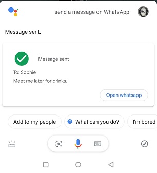 Enviar mensajes Asistente de Google Manos libres Texto Whatsapp