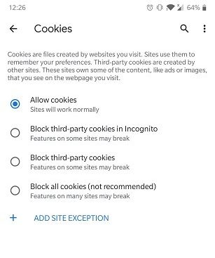 Cómo Habilitar Cookies Navegador Android Chrome Permitir Cookies