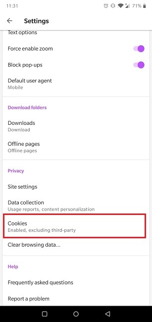 Cómo Habilitar Cookies Navegador Android Opera Cookies