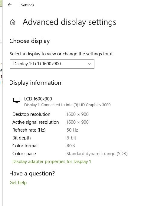 Configuración del adaptador de pantalla de Windows del monitor parpadeante