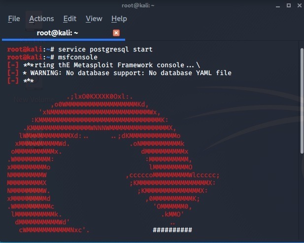 Acceda a Android Kali Linux iniciando Msfconsole