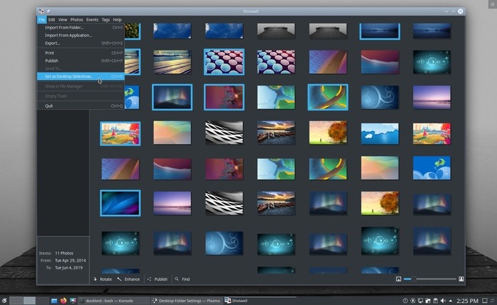 Los mejores cambiadores de papel tapiz de Linux Shotwell Desktop Slideshow