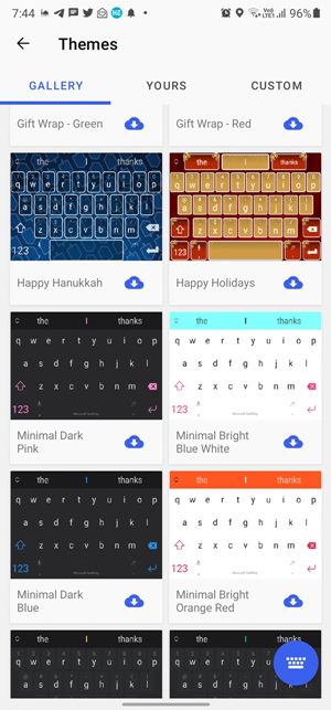 Estilos de temas de teclado Gboard Vs Swiftkey Vs Samsung