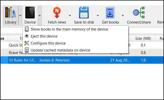 Dispositivo de envío de calibre