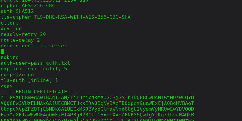 Configuración OpenVPN