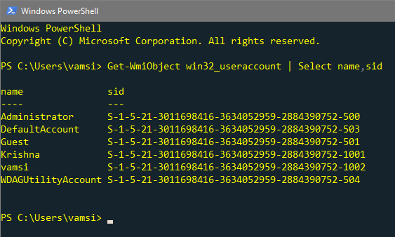 encontrar-sid-powershell-wmic