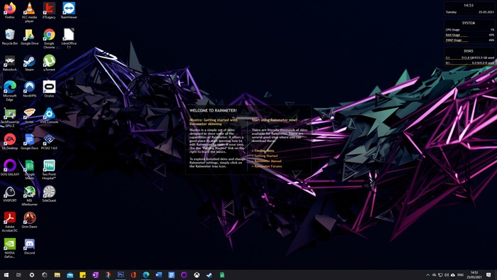 Personalizar el valor predeterminado de Rainmeter del escritorio de Windows