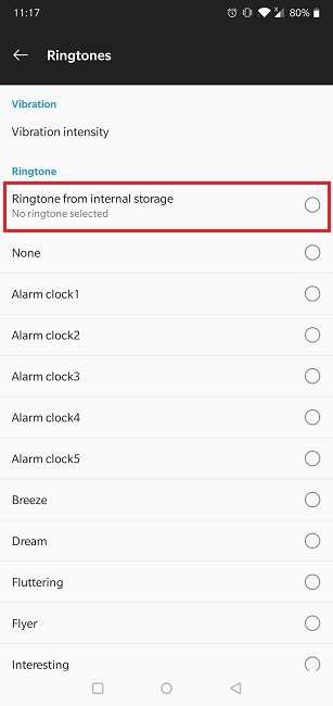 Cómo configurar la aplicación de reloj nativo de Spotify Alarm Ringtone Almacenamiento interno