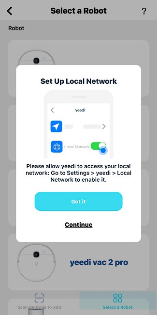 Yeedi Vac 2 Pro Añadir robot