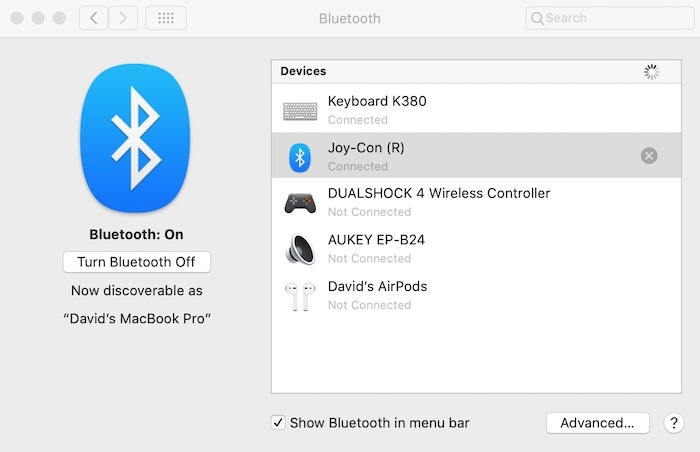 Conecte Joycons a la sincronización Bluetooth de Mac